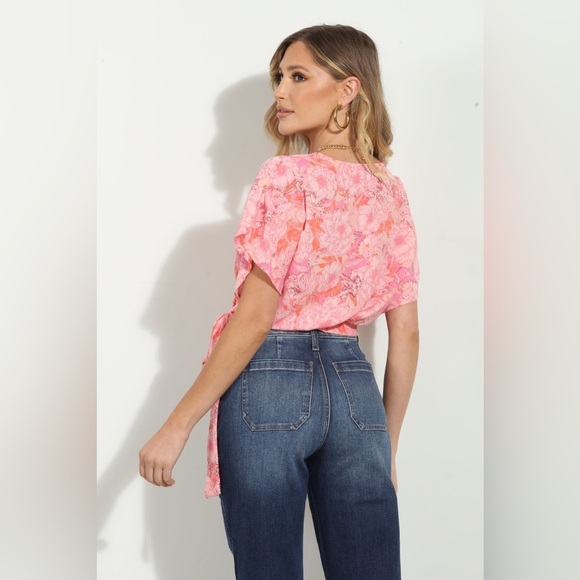 Veronica M Nikolina Mom Cropped Wrap Top NWT - Picture 3 of 12